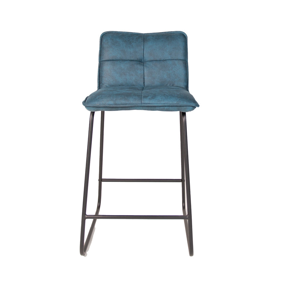Bar Stool Jeremy FavoFurn Blue LxBxH 63x56x49 Fabric Nnb