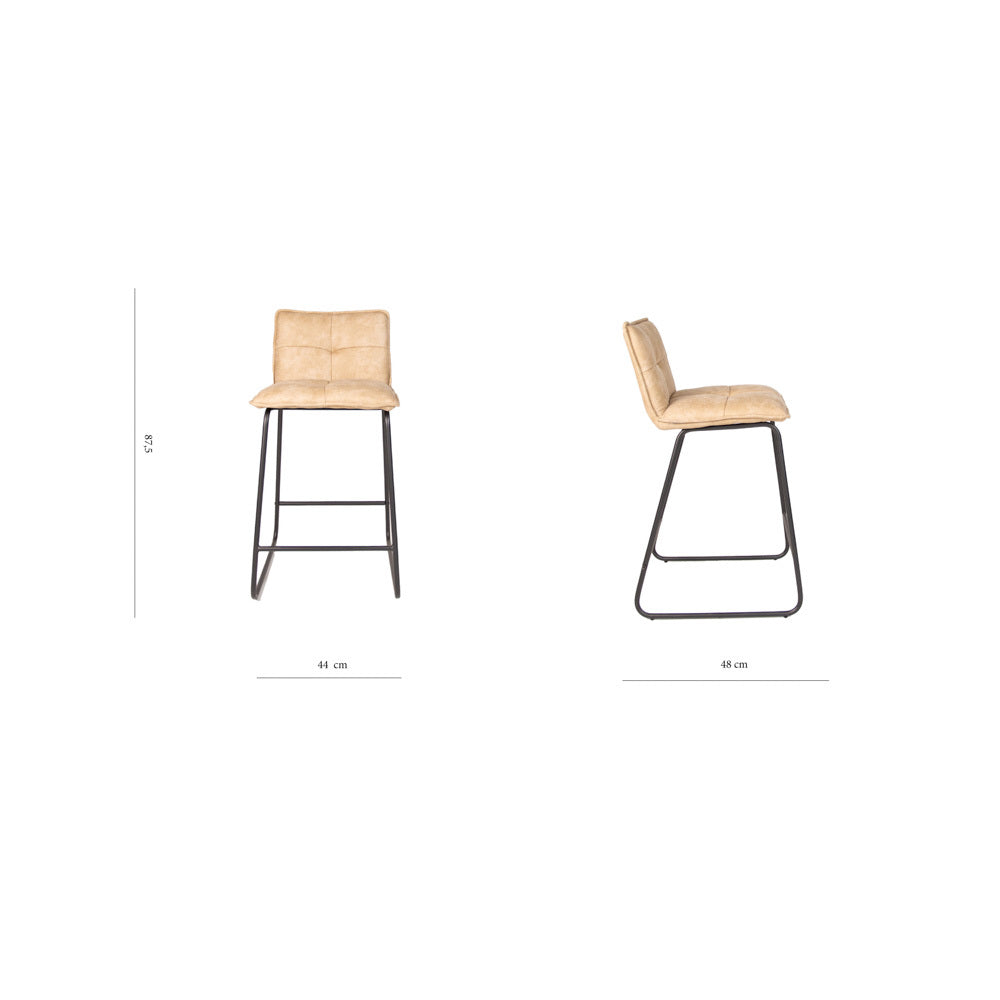 Bar Stool Jeremy FavoFurn Beige LxBxH 63x56x49 Fabric Nnb