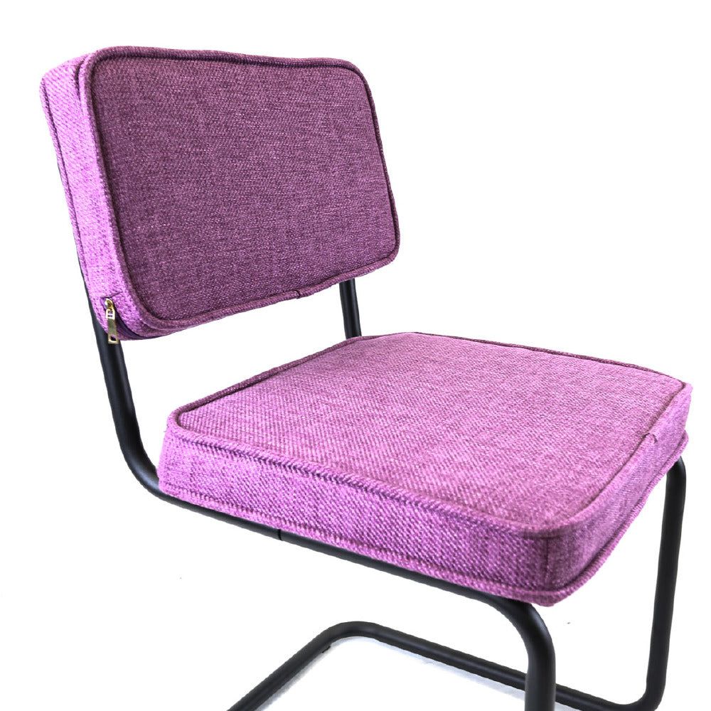 Dining Chair Rib FavoFurn Purple LxBxH 56x55x52 Fabric Nnb