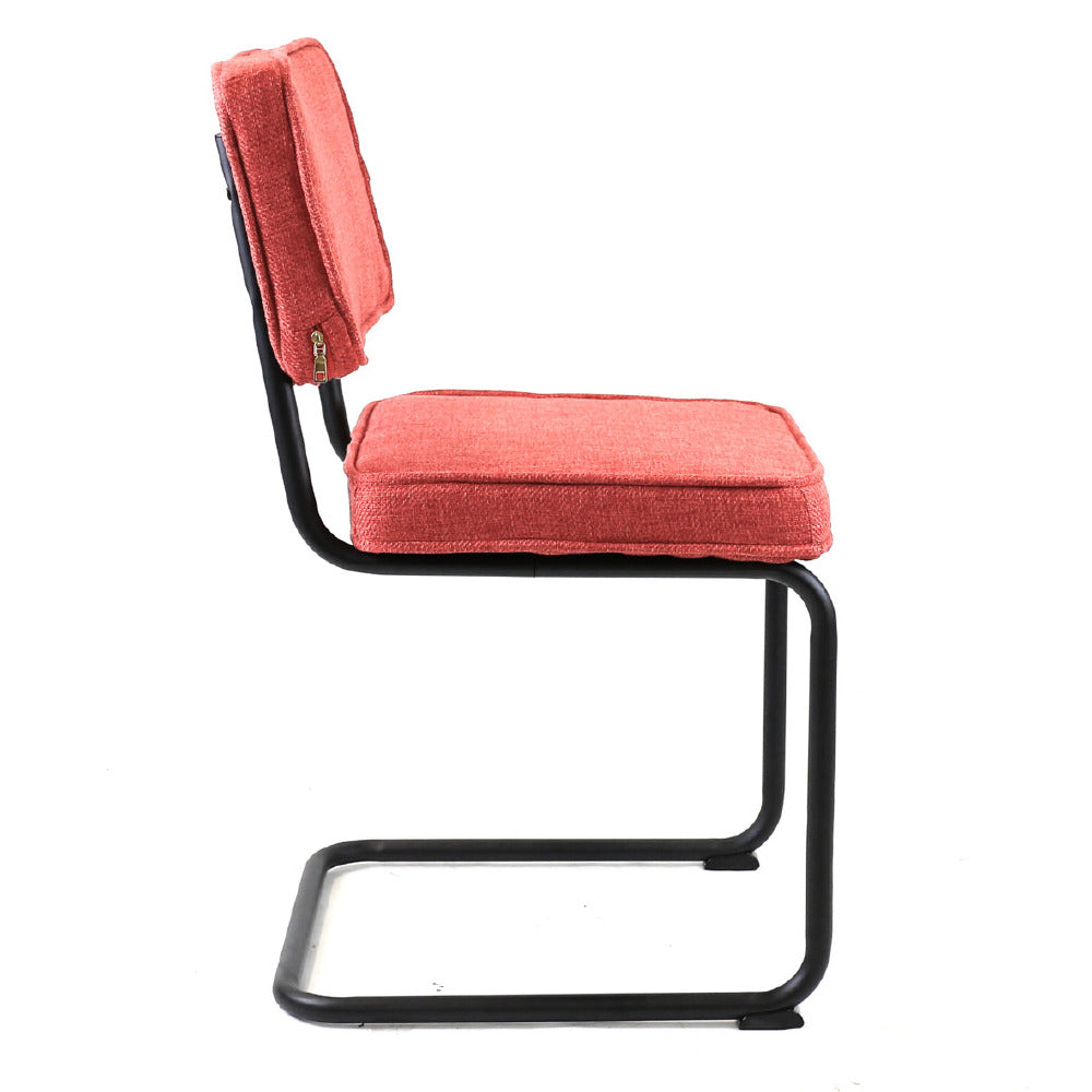Dining Chair Rib FavoFurn Red LxBxH 56x55x52 Fabric Nnb
