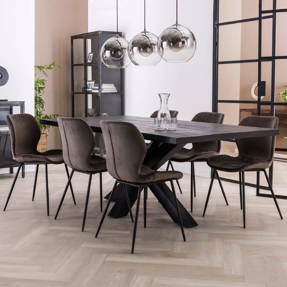 Dining Chair Ingo HomeHaven Anthracite LxBxH 90x59x49 Fabric Nnb