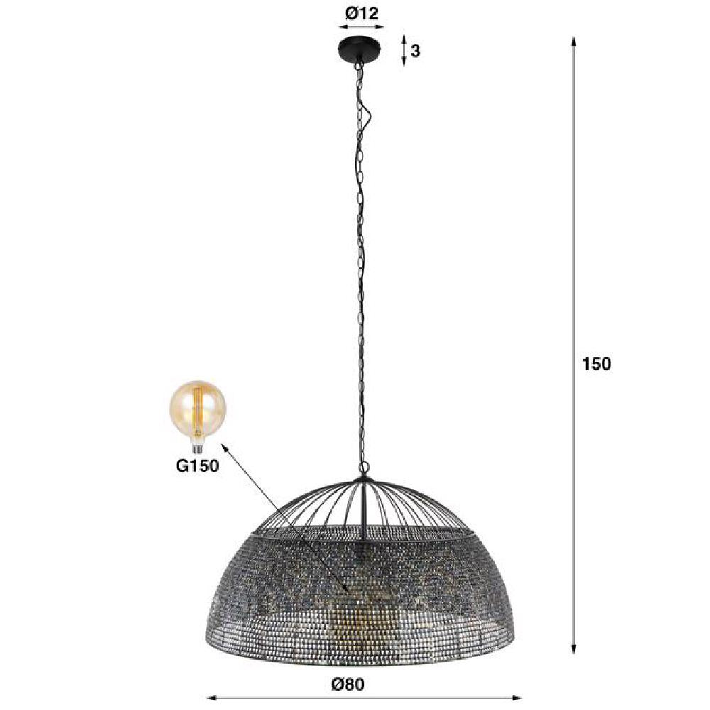 Pendant Light Lennox HomeHaven Black LxBxH 85x85x49 Metal Nnb