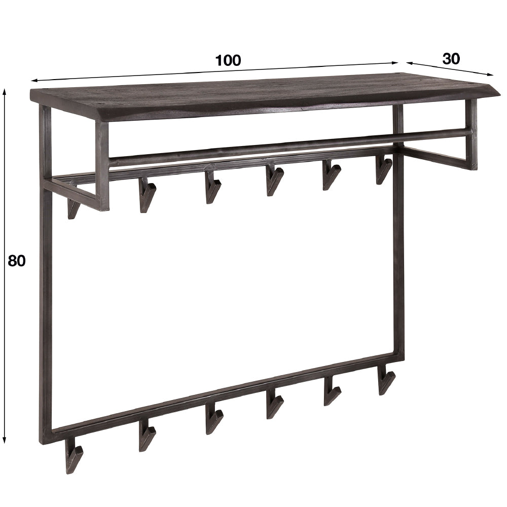 Coat Rack Beckett HomeHaven Black LxBxH 92x84x50 Acacia wood Nnb