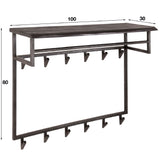 Coat Rack Beckett HomeHaven Black LxBxH 92x84x50 Acacia wood Nnb