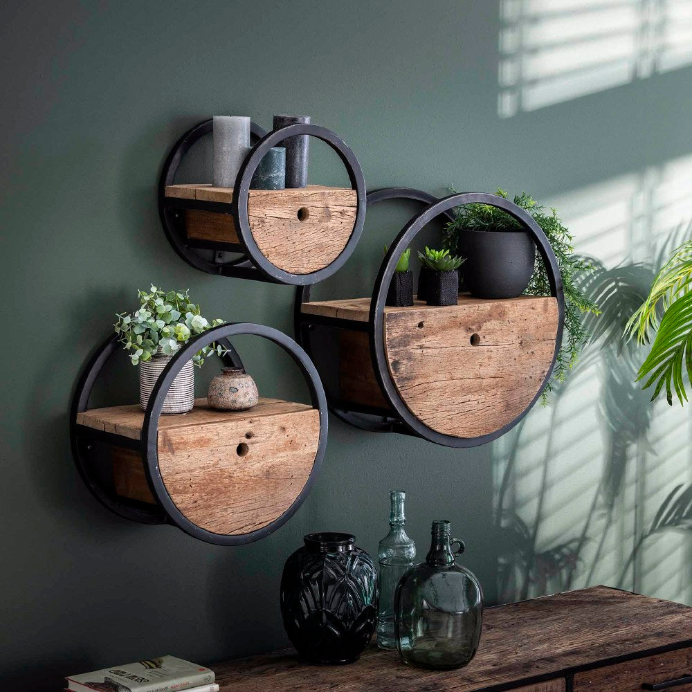 Wall Shelf Lucius HomeHaven Brown LxBxH 32x32x27 Wood Nnb