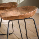 Stool Nave HomeHaven Brown LxBxH 52x45x44 Acacia wood Nnb