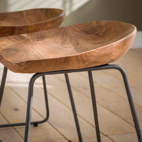Stool Nave HomeHaven Brown LxBxH 52x45x44 Acacia wood Nnb