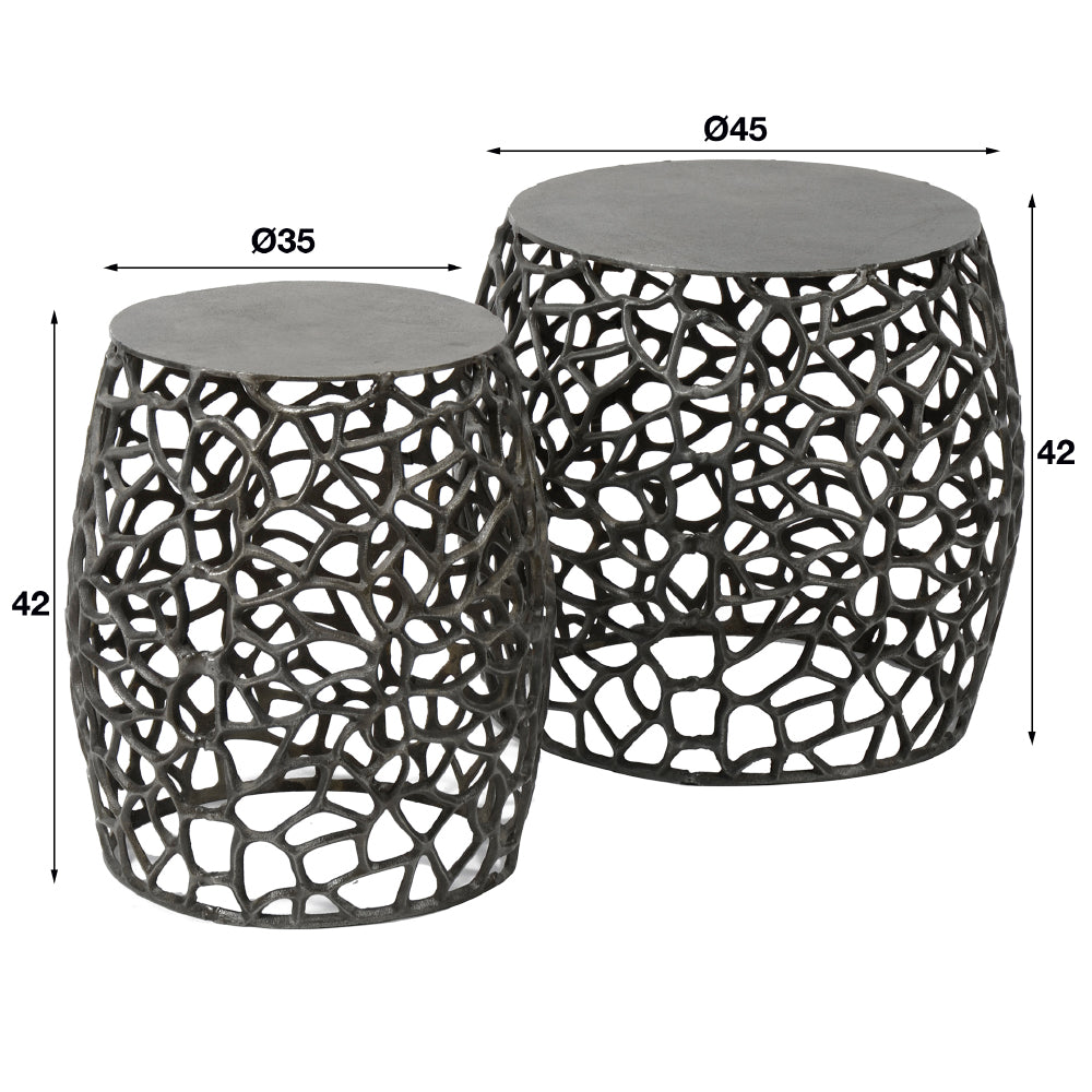 Side Table Jairo HomeHaven Silver LxBxH 52x52x47 Aluminium Nnb