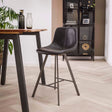 Bar Stool Jagger HomeHaven Anthracite LxBxH 76x54x54 Artificial leather Nnb