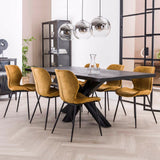 Dining Chair Ingo HomeHaven Yellow LxBxH 90x59x49 Fabric Nnb