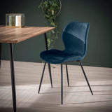 Dining Chair Ingo HomeHaven Blue LxBxH 91x60x50 Fabric Nnb