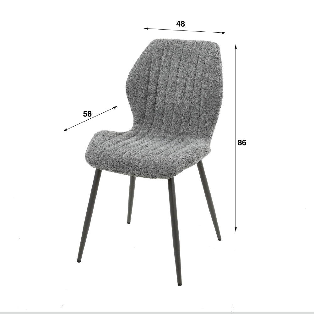 Dining Chair Benson HomeHaven Grey LxBxH 75x58x51 Fabric Nnb