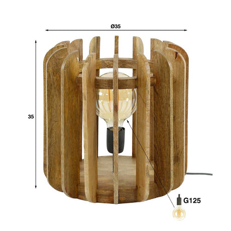 Table light Hiram HomeHaven Brown LxBxH 40x40x40 Mango wood Nnb